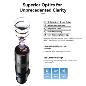 Objectif téléobjectif <span class=keywords><strong>zoom</strong></span> télescopique 30X avec mise au point parfaite, caméra mobile longue portée pour <span class=keywords><strong>iPhone</strong></span> et Android, photographie, verre optique - Product Image 6
