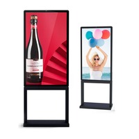 Fabrika fiyat dijital tabela çift taraflı zemin ayakta dijital Kiosk reklam ekranı 4K çözünürlük uzaktan içerik
