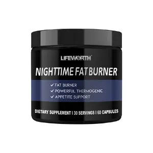LIFEWORTH Night Time Fat Burner Supplement Capsule Ashwaganda 5-HTP CLA Melatonin Appetite Suppressant Weight Loss Support
