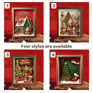 Boîte à ombres en papier 3D personnalisée pour Noël, décoration murale et de table, cadeau de fête <span class=keywords><strong>personnalisé</strong></span>, cadeau familial idéal - Product Image 5