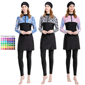 <span class=keywords><strong>Maillot</strong></span> <span class=keywords><strong>de</strong></span> <span class=keywords><strong>bain</strong></span> musulman personnalisé pour femme, ensemble 3 pièces, grande taille, manches longues, fermeture éclair, séchage rapide, anti-UV, conservateur et modeste - Product Image 1