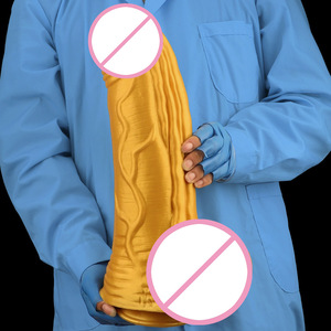 Dildo Gigante de Silicona Suave Dorado, Falo Artificial Impermeable de Diámetro Extremadamente Grande, Masajeador Corporal para Uso Femenino - Product Image 2