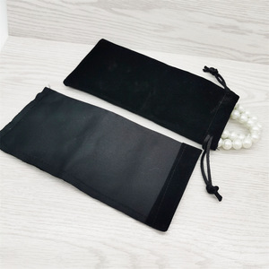 8*18cm dompet beludru hitam panjang tumpukan panjang tas peralatan kain penyimpanan kosmetik tas perhiasan - Product Image 6