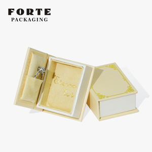 Forte 2025 Tùy Chỉnh Sang Trọng Giả Da Giấy Thân Thiện Với Môi Nhung Lót Cuốn Sách Phong Cách Hộp Đồ Trang Sức Cho Nhẫn Bông Tai Mặt Dây Chuyền - Product Image 5