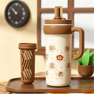 24oz tumbler <b>with</b> <b>straw</b> vacuum double-wall insulated stainless steel tumbler <b>with</b> <b>straw</b> Removable tea infuser tumbler lucu - Product Image 5