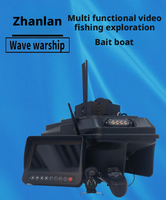 Bateau à appâts visuel Zhanlan avec retour automatique et détecteur de poissons, double réservoir d'appâts, lumières LED nocturnes pour la pêche en lac et en réservoir