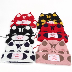 Charles Jeff Loverboy Cat Ear Knit <b>Hat</b> Red <b>Navy</b> Women's Warm Ski Cap Adult 100% Acrylic - Product Image 2