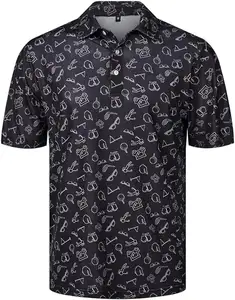 Camiseta polo de golfe esportiva com absorção de umidade e sensação legal para homens, camiseta slim de secagem rápida