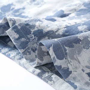 Nouvelle robe de nuit ample en pur coton teint en fil, à lacets, respirante, à motif floral, pour <span class=keywords><strong>homme</strong></span>, printemps-été-automne, mi-longue, 100 % coton - Product Image 4