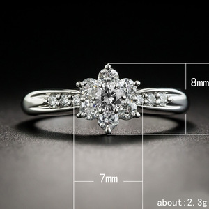 Flower Shape Zircon Inlaid Women Ring Romantic Proposal Daily Banquet Hand Jewelry - Product Image 3