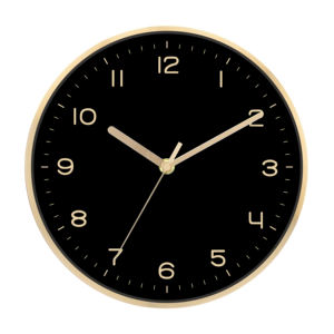 Refined 10 Inch Black Dial Metal Quartz Wall <b>Clock</b> with Sweep <b>Silent</b> Movement Minimalist Design for Formal Entryway or Hallway - Product Image 1