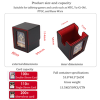 Boîte de rangement pour cartes Torson Premium en cuir PU, capacité 100 cartes, avec double fenêtre de visualisation, pour cartes Commander YuGiOh TCG MTG.