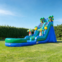 Toboggan aquatique gonflable commercial géant pas cher pour jardin avec piscine, toboggan aquatique gonflable extérieur pour enfants plus grands