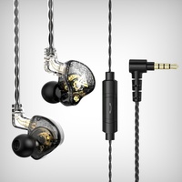 Écouteurs filaires QKZ AK6 Pro avec prise jack 3,5 mm, pour le sport et la course, avec micro, écouteurs filaires mains libres, écouteurs avec subwoofer