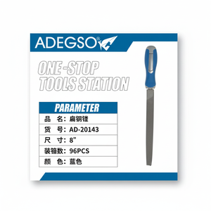 Jeu de limes plates en acier de 8 pouces avec poignée bleue bricolage carré conique en triangle pour l'affûtage de précision avec plastique diamant carbure - Product Image 1