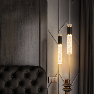 Lustre <span class=keywords><strong>de</strong></span> tête <span class=keywords><strong>de</strong></span> lit <span class=keywords><strong>de</strong></span> chambre à coucher en or <span class=keywords><strong>de</strong></span> luxe, fin, réglable en <span class=keywords><strong>hauteur</strong></span>, lumière d'ambiance longue, suspendu sur le mur <span class=keywords><strong>de</strong></span> fond, ambiance élégante - Product Image 3