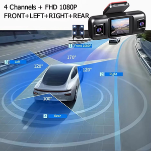 Registratore DVR per Auto a 4 Canali, Dash <span class=keywords><strong>Cam</strong></span> con Schermo IPS da 2'', Video 1080P, Sensore G, Telecamera Posteriore, Registratore di Guida a 4 Vie - Product Image 6