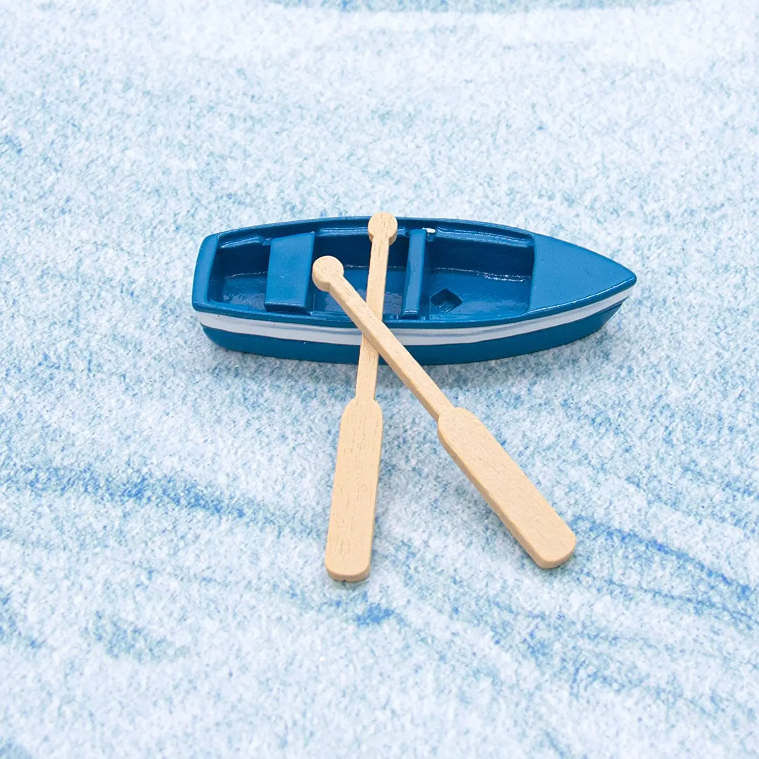Tailai Perahu Mini dengan Dayung, Model Miniatur Kapal Kano Resin, Dekorasi Bahari DIY Lanskap Mikro untuk Akuarium Terarium