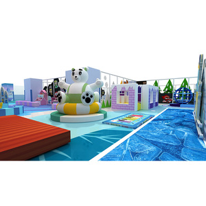 Aire de jeux intérieure pour enfants, parc de jeux gonflables en plastique, petite aire de jeux intérieure avec toboggan et piscine à balles - Product Image 2