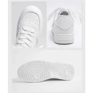 Dropshopping Clássico puro estilo branco força 1 homens e mulheres da moda tênis de corrida preto e branco sapatos casuais