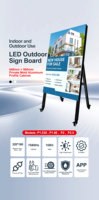 Letrero LED P2.5 de Pie con Clasificación IP65, Letrero Digital Móvil a Todo Color, Pantalla Comercial para Exteriores, para Vestíbulo de Hotel, Exposiciones