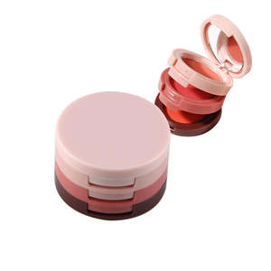 Venta de fábrica Logotipo personalizado 3 en 1 Paleta de maquillaje multifunción Aligeramiento DE LA PIEL Resaltador Contorno Blush Paleta de polvos prensados - Product Image 5