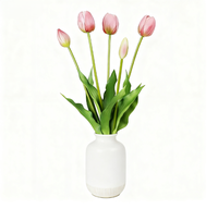Touche réelle de tulipes en soie lavande artificielle douce mariage fête du nouvel an pièce maîtresse décoration de la maison saint valentin Thanksgiving