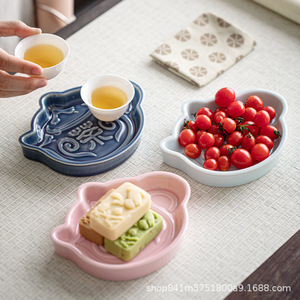 Plateau en céramique pour théière, imprimé lettres, plat de service en porcelaine pour fête du thé, plateau à fruits - Product Image 2