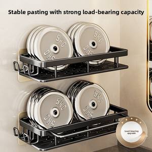 Étagère de Douche Murale Panier Organisateur Auto-Adhésif Noir pour Accessoires de Salle de Bain Porte-Serviettes - Product Image 4