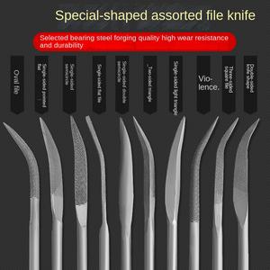 Lima de Mano de Acero al Carburo Curvada de Forma Especial, Lima Industrial Dura de Arkansas, Lima Pequeña Profesional Surtida para Desbarbar Madera - Product Image 5