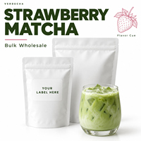 Matcha aromatisé à la fraise pour les menus saisonniers des cafés, poudre de thé matcha en gros pour les salons de thé et les marques de boissons