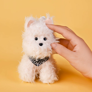Porte-clés en peluche West Highland 13 cm, animal en peluche doux en polyester, breloque <span class=keywords><strong>pour</strong></span> sac à dos ou sac à main, cadeau d'anniversaire - Product Image 5
