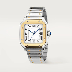 Montre mécanique automatique de luxe pour homme, cadran carré, bracelet en cuir et acier inoxydable, verre saphir, aiguilles de haute qualité, 36 mm - Product Image 1