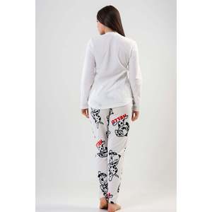 BAYAN POLAR O YAKA UZUN KOL ETEGI OVAL CEPLI PIJAMA TAKIM - สีขาวสว่าง - สีขาวสว่าง - Product Image 6
