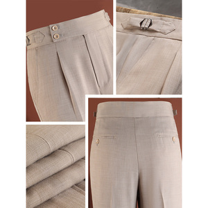Nouveau <span class=keywords><strong>pantalon</strong></span> de ville pour homme, coupe droite, taille haute, style britannique slim, plissé, formel, pour conférence et affaires, vente en gros - Product Image 1