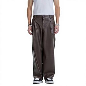Pantalon en cuir décontracté pour homme, coupe slim, mode, élastique, pour moto, randonnée, imperméable, séchage rapide, respirant - Product Image 1