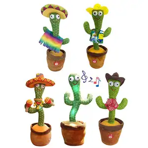 2023 INS hot sale electronic dancing singing kid gifts funny dancing cactus plush toys