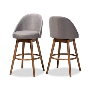 Nordic <strong>Grey</strong> High <strong>Bar</strong> <strong>Stools</strong> With Back - Product Image 1