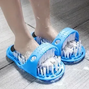 1PC Zenidoo - Cepillo Exfoliante y Masajeador de Pies para Ducha, Montado en la Pared, de Plástico Duradero y Ecológico, Antideslizante - Product Image 1