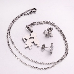 Conjunto de Joyería de Acero Inoxidable con Baño de Oro y Circonitas para Niño &amp; Pendientes y Collar de Moda para Mujer, Joyería de Cristal con Diseño Moderno - Product Image 5