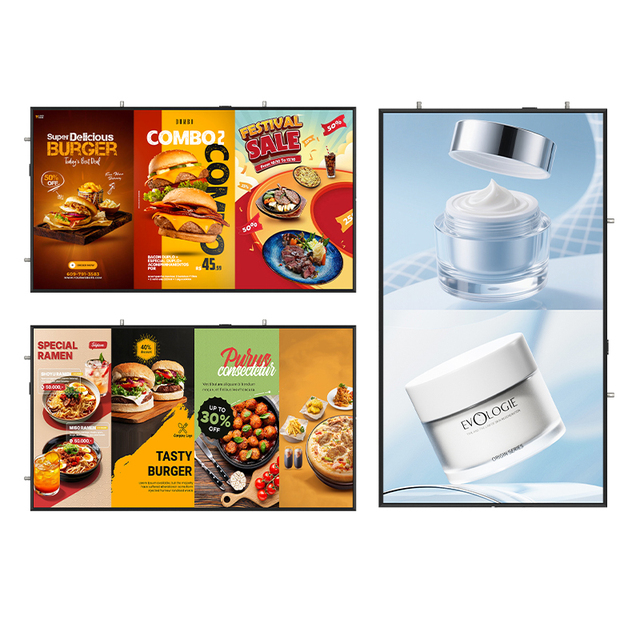 Portable 32 Inch High Brightness Digital Signage Menu LCD Screen Shop Window Display Rear Mount Advertising Media Player
