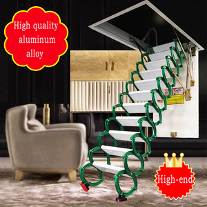 Escalera telescópica plegable para el hogar, escalera de ahorro de espacio de casa pequeña de acero de aleación de lujo, <span class=keywords><strong>escaleras</strong></span> para ático, Loft, apartamentos con CE - Product Image 5