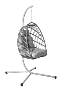 Venta al por mayor diseño de moda balcón <span class=keywords><strong>plegable</strong></span> portátil <span class=keywords><strong>hamaca</strong></span> jardín moderno ratán mimbre Patio columpio huevo silla colgante con soporte - Product Image 2