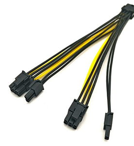 PCI-e 8-دبوس الإناث تجعيد موصلات إلى المزدوج 8Pin 6 + 2pin الذكور PCI-اكسبرس موائم مصدر تيار كابل تسخير - Product Image 1