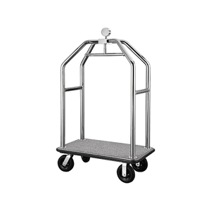 Carrito de maletero plegable con corona de lujo para Hotel de acero inoxidable - Product Image 1
