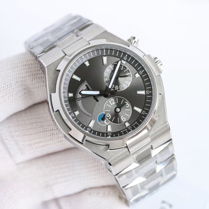 Nuevo Reloj de Pulsera de Moda con Cristal de Zafiro, Caja de Acero, Esfera Negra, Brazalete Integrado, Movimiento Automático, Doble Hora, Fecha y Función de Energía - Product Image 2