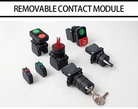 LVBO LB-XB5-AL8425 Sakelar Tombol Tekan Ganda Berlampu dengan Lampu Pilot Merah-Hijau ON/OFF 1NC IP54 6V-380V
