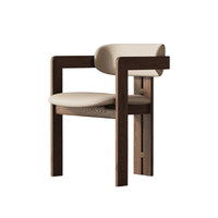 Chaise de salle à manger en bois massif de style nordique BST, tabouret individuel moderne avec accoudoirs, panneau MDF léger et robuste pour hôtel et salon