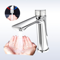 Robinet de comptoir intelligent à détection tactile en acier inoxydable, moderne et contemporain, à économie d'énergie, pour salle de bain, eau chaude et froide, pour chambre à coucher