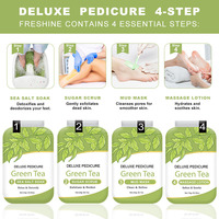 Spa pour les pieds personnalisé haut de gamme kit de pédicure spa en 4 étapes jetable avec massage masque exfoliant pour les pieds ensemble de soins de la peau pour femmes